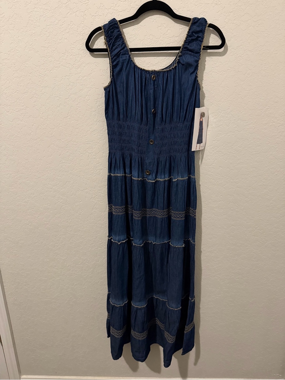 NWT Indigo & Lace Blue Chambray Maxi Dress Women’s XL
